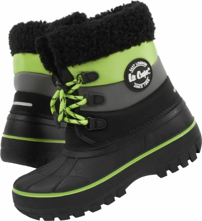 Zimske škornji za otroke Lee Cooper, črno-zelena
