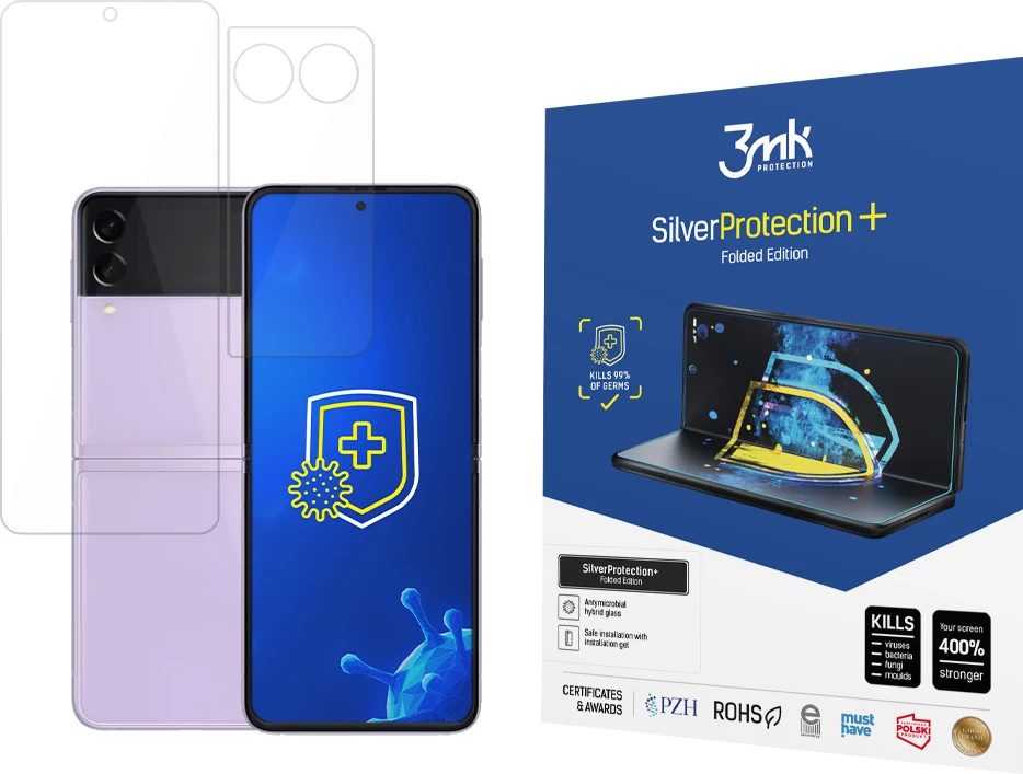 Ovitek za telefon 3mk Protection Silver Protect+ za Samsung Galaxy Z Flip 3, prozoren