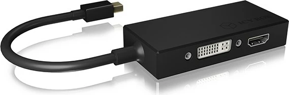 3-v-1 adapter Mini DisplayPort na HDMI/DVI-D/VGA, ICY BOX IB-AC1032, črn