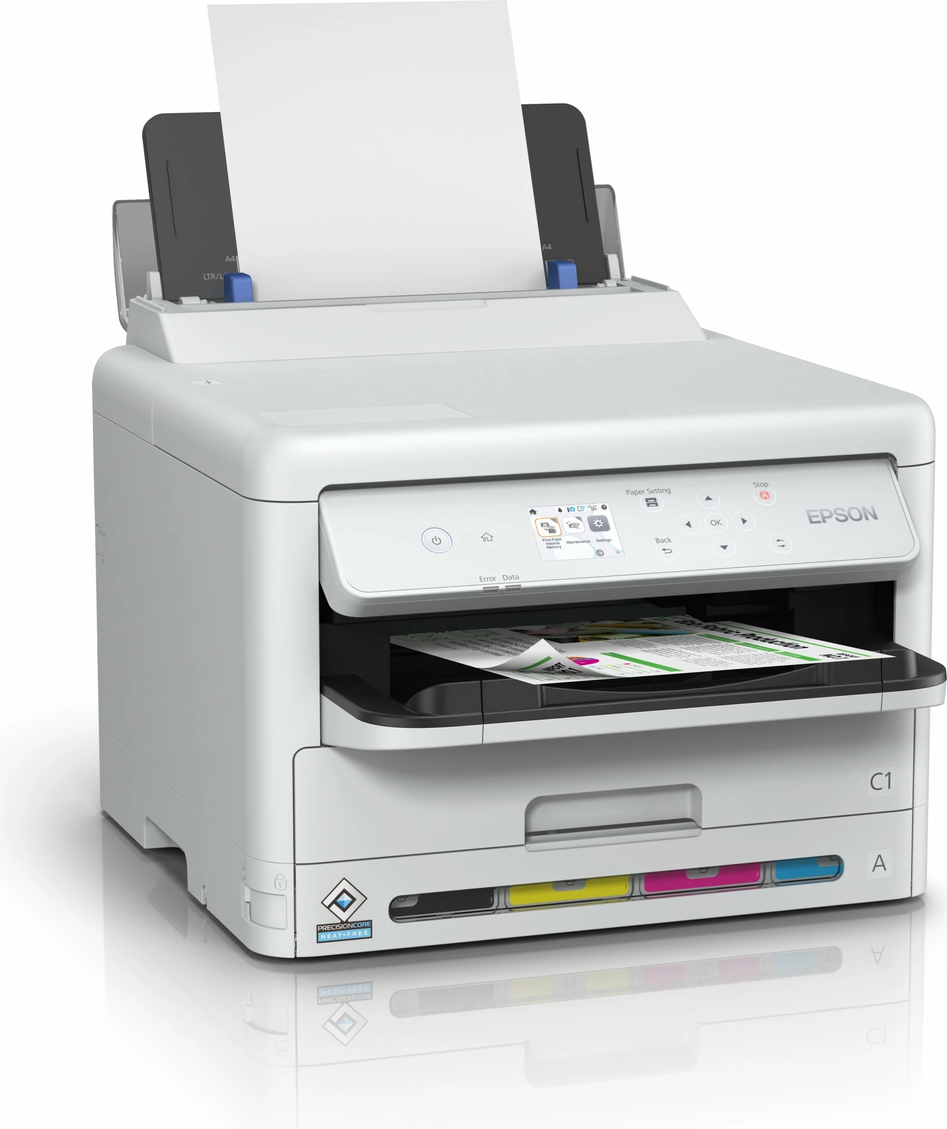 Barvni tiskalnik z dvojnim tiskom Epson WorkForce Pro WF-C5390DW, inkjet, Wi-Fi, bel