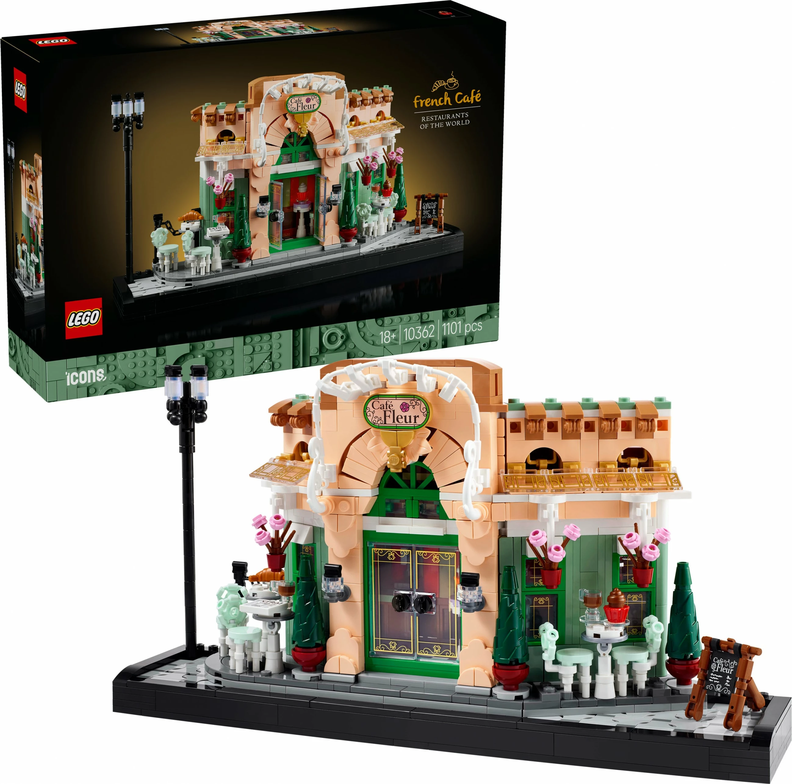 Model podrobne francoske kavarne LEGO French Café, 1101 kosov, plastika, večbarven