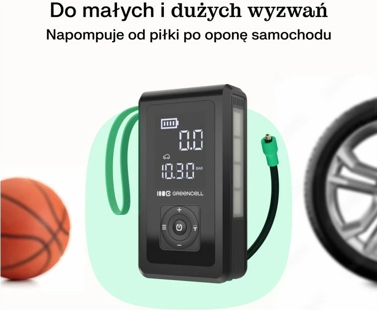 Powerbank 8000 mAh, črn s svetlo zelenimi detajli, Green Cell CJSGC03