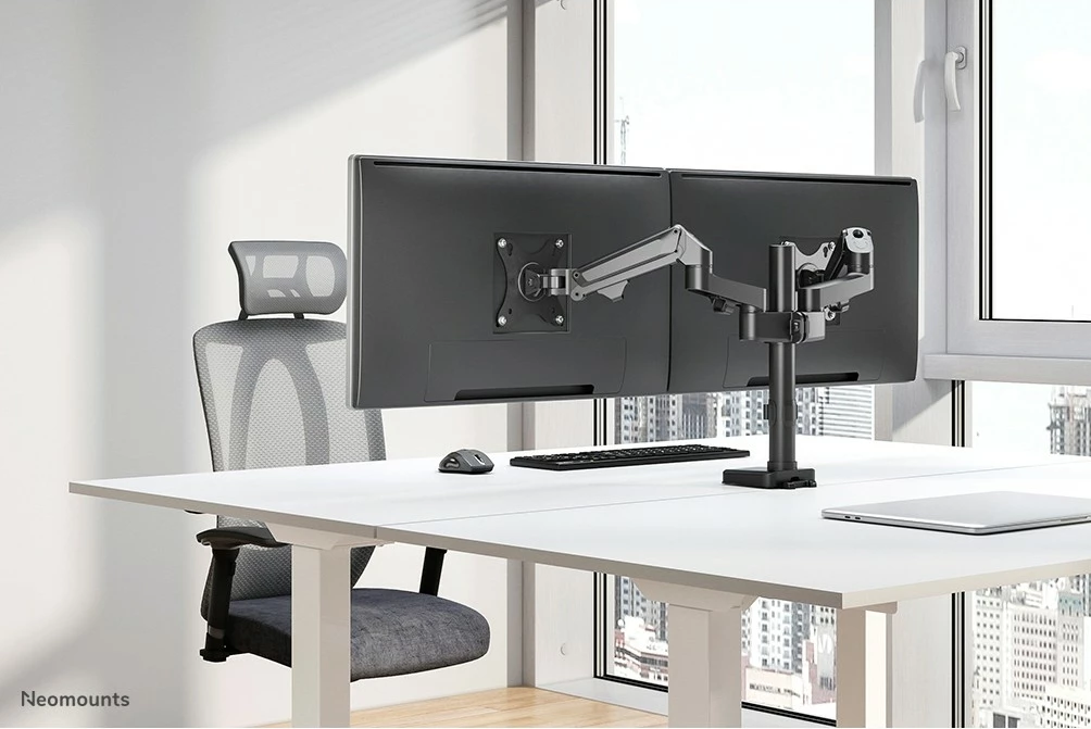 Dvojni nosilec za monitor za mizo, Neomounts DS70-750BL2, Clamp/Grommet, 7 kg, 43,2 cm (17"), 68,6 cm (27"), 100 x 100 mm, črn