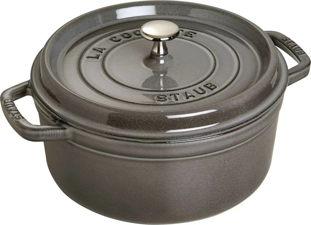 Okrogla litoželezna posoda Staub 40509-312-0, 5,25 L, grafitno siva