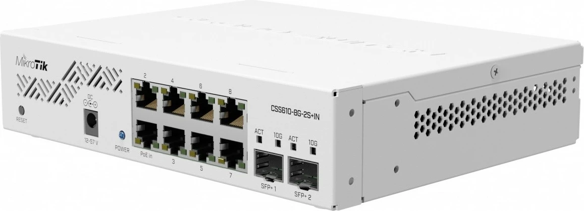 Upravljano stikalo, 8x1GbE, 2xSFP+, belo Mikrotik CSS610-8G-2S+IN