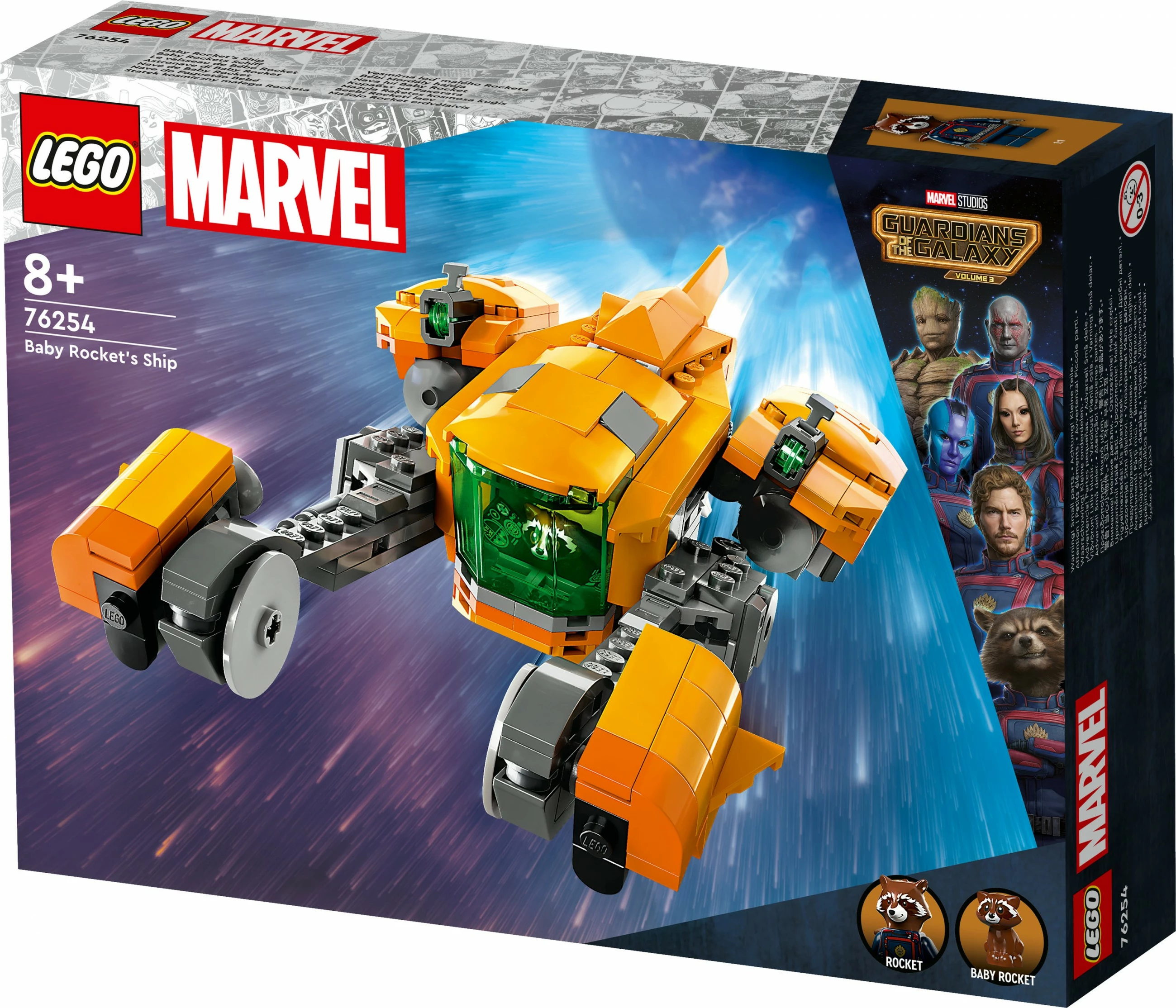 Gradbeni set LEGO Marvel Baby Rocketovo plovilo, 330 kosov, večbarvno