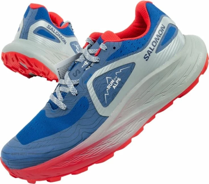 Tekstilne tekaške superge Salomon Glide Max TR Run The Alps, modre, za moške in ženske