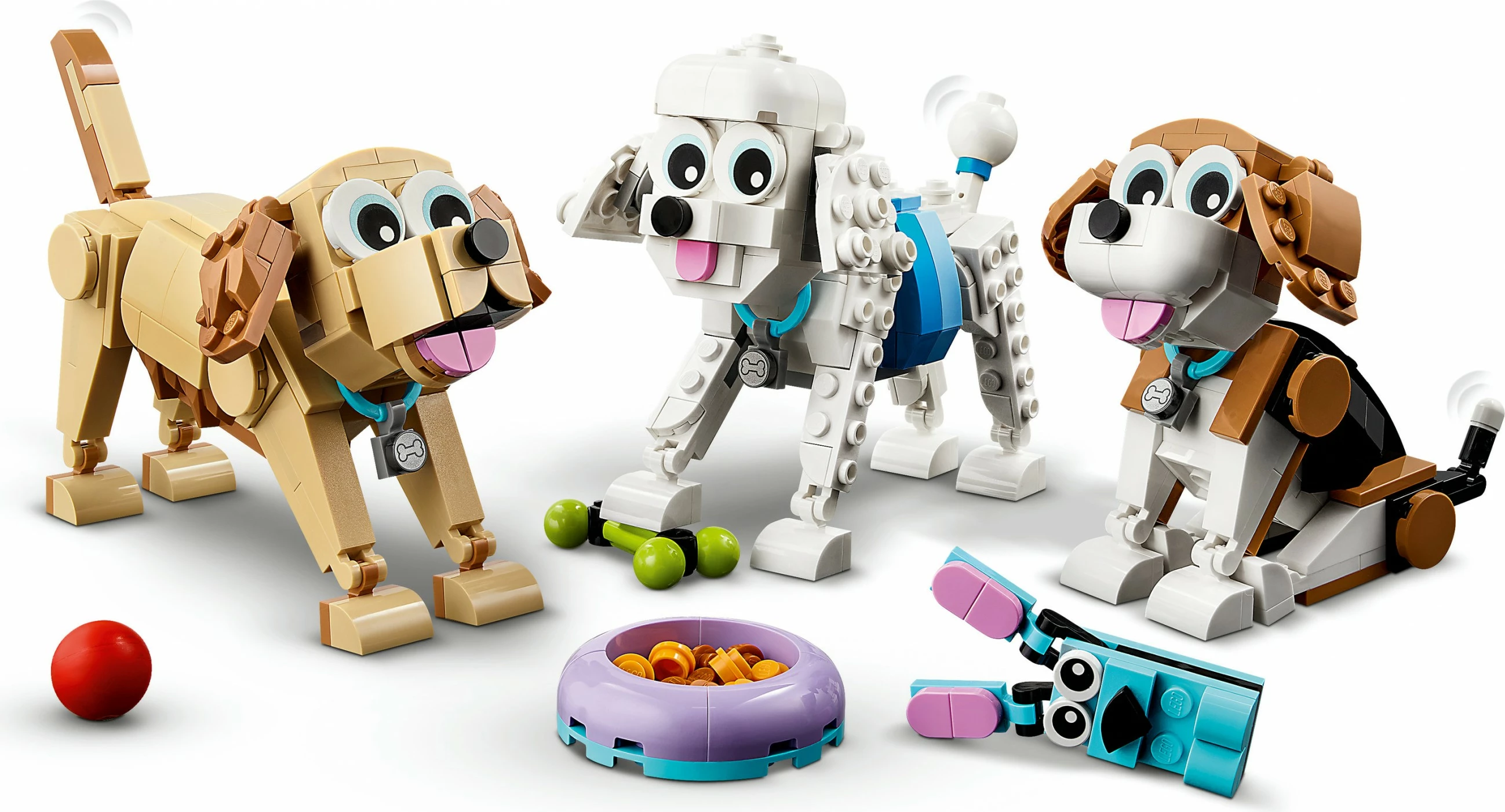 Set za sestavljanje 3-v-1 prikupni psi, LEGO Creator, 475 kosov, večbarven