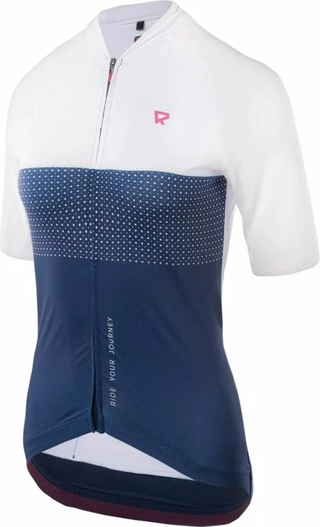 Kolesarska majica za ženske Radvik, bela in temno modra
