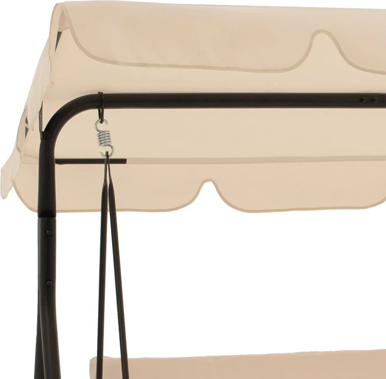 Vrtna gugalnica, kovinska, črna, tkanina bež, 170x110x153 cm Globo Pakoworld