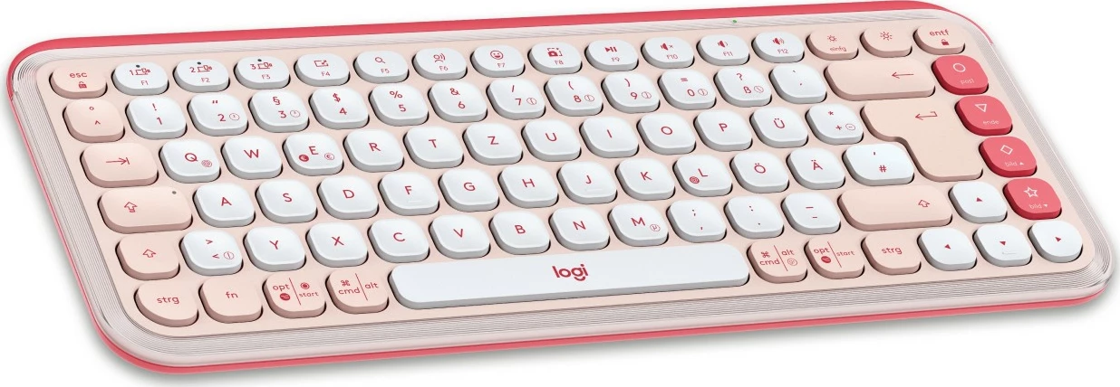 Brezžična tipkovnica z miško POP ICON COMBO Logitech, QWERTZ, Bluetooth, roza/bela