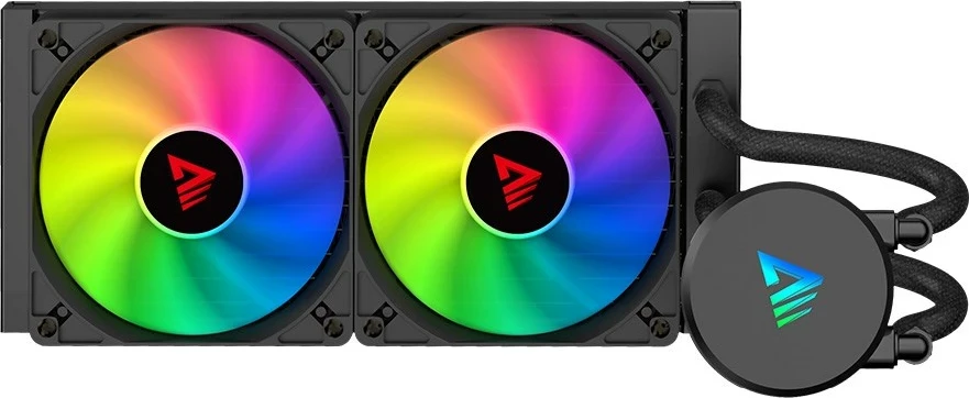 Vodna hlajenja za ohišje Savio VELOX 240MM, 2x12 cm, RGB, črno