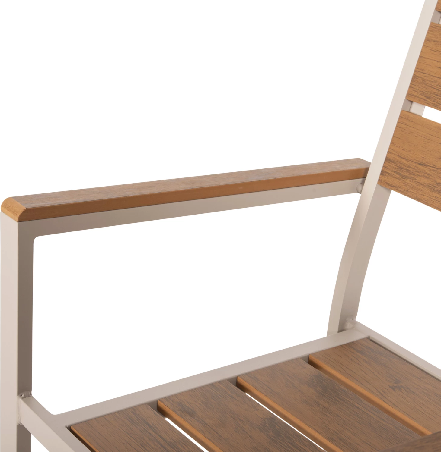 Aluminijasti naslanjač SAGA FH5981.04 šampanjec-poliles v naravni barvi 55x55x86Hcm