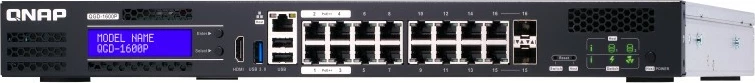 Strežniški stikalo QNAP QGD-1600P-4G, 16+4 priključki, PoE, rackmount