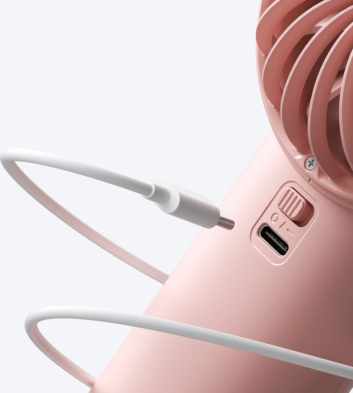 Prenosni ventilator Jisulife Life4, 5000 mAh, USB-C, rožnat