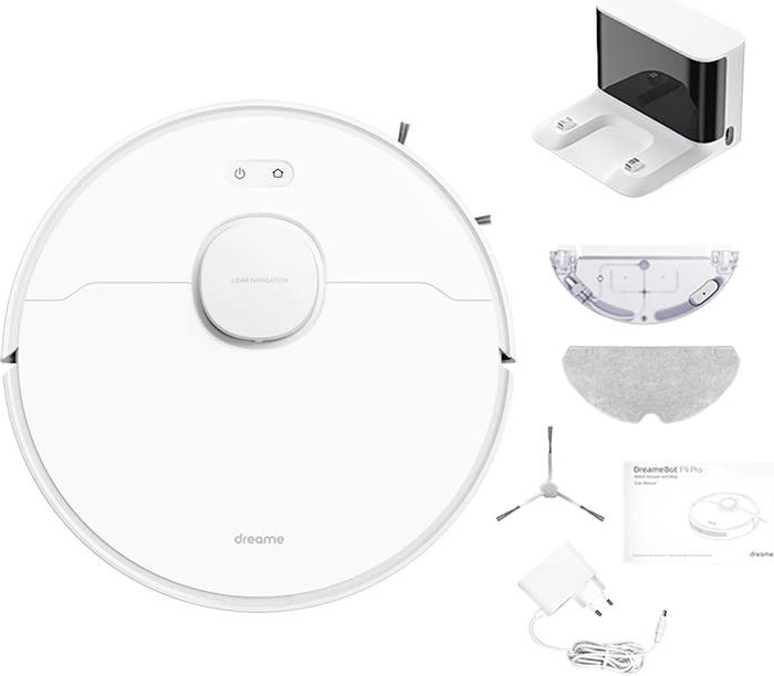 Robotski sesalnik Dreame F9 Pro RLF22GA, 2500 Pa, 3200 mAh, 0,57 L + 0,237 L, bel
