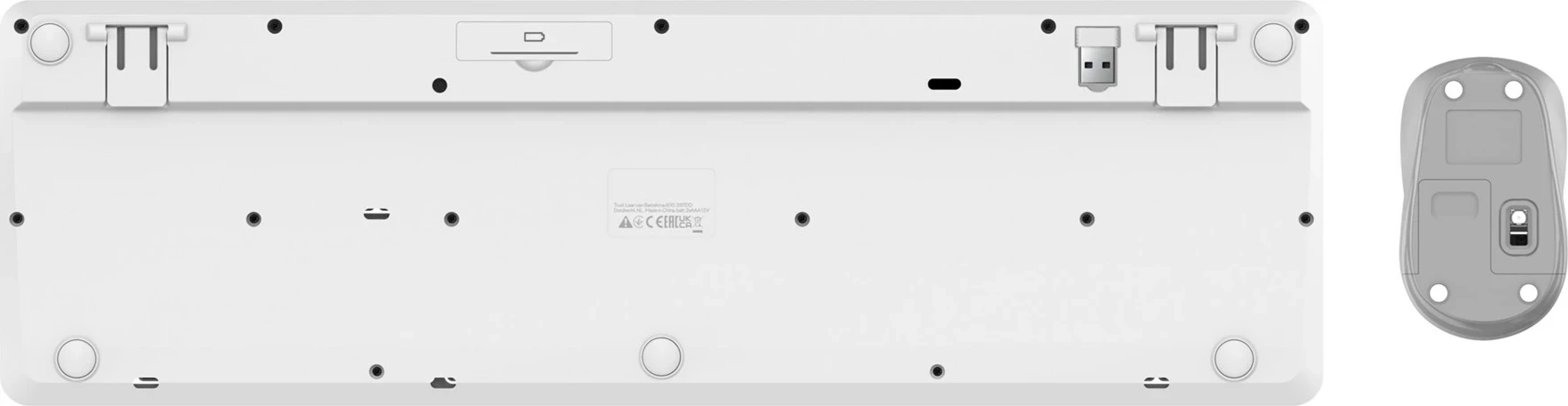 Brezžični komplet tipkovnice in miške Ody II Trust, QWERTY US, bel