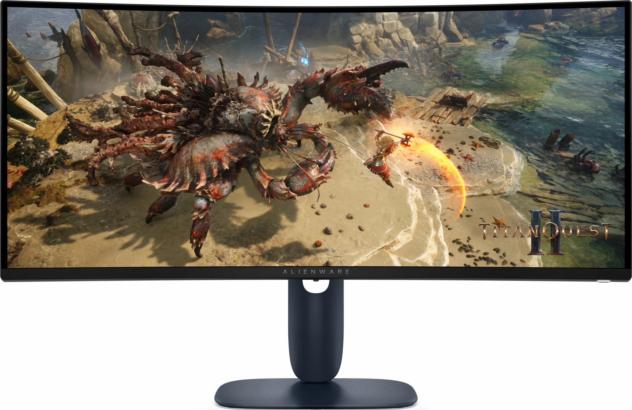 Ukrivljen 34-palčni WQHD monitor, Alienware DELL AW3425DWM, črn/moder