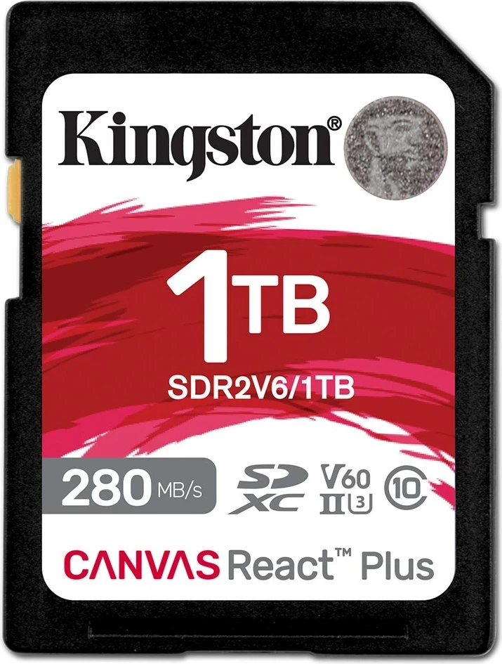 Kartica pomnilnika 1TB, SDXC UHS-II Kingston Canvas React Plus, črna
