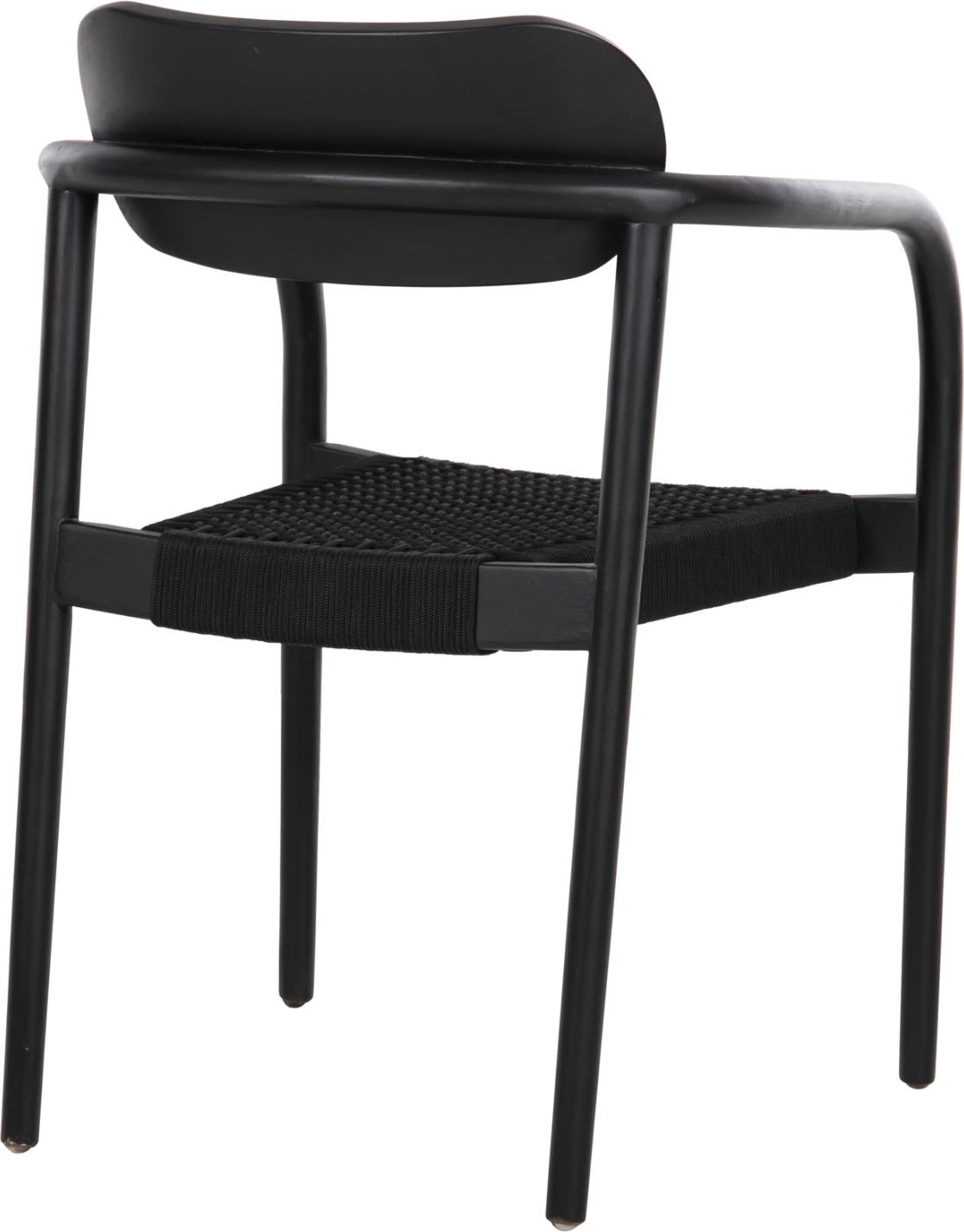 Fotelj OSLO FH9636.12 iz tikovine in vrvi v črni barvi 55x54x80Hcm