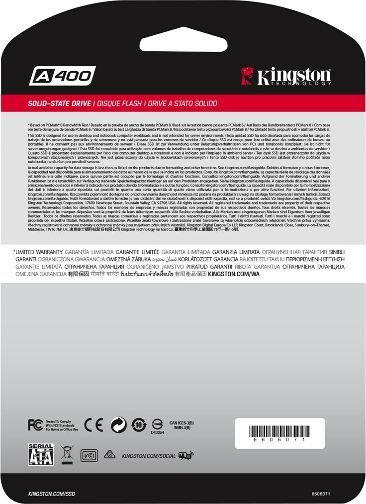 SSD disk 480 GB, 2,5'', Kingston A400