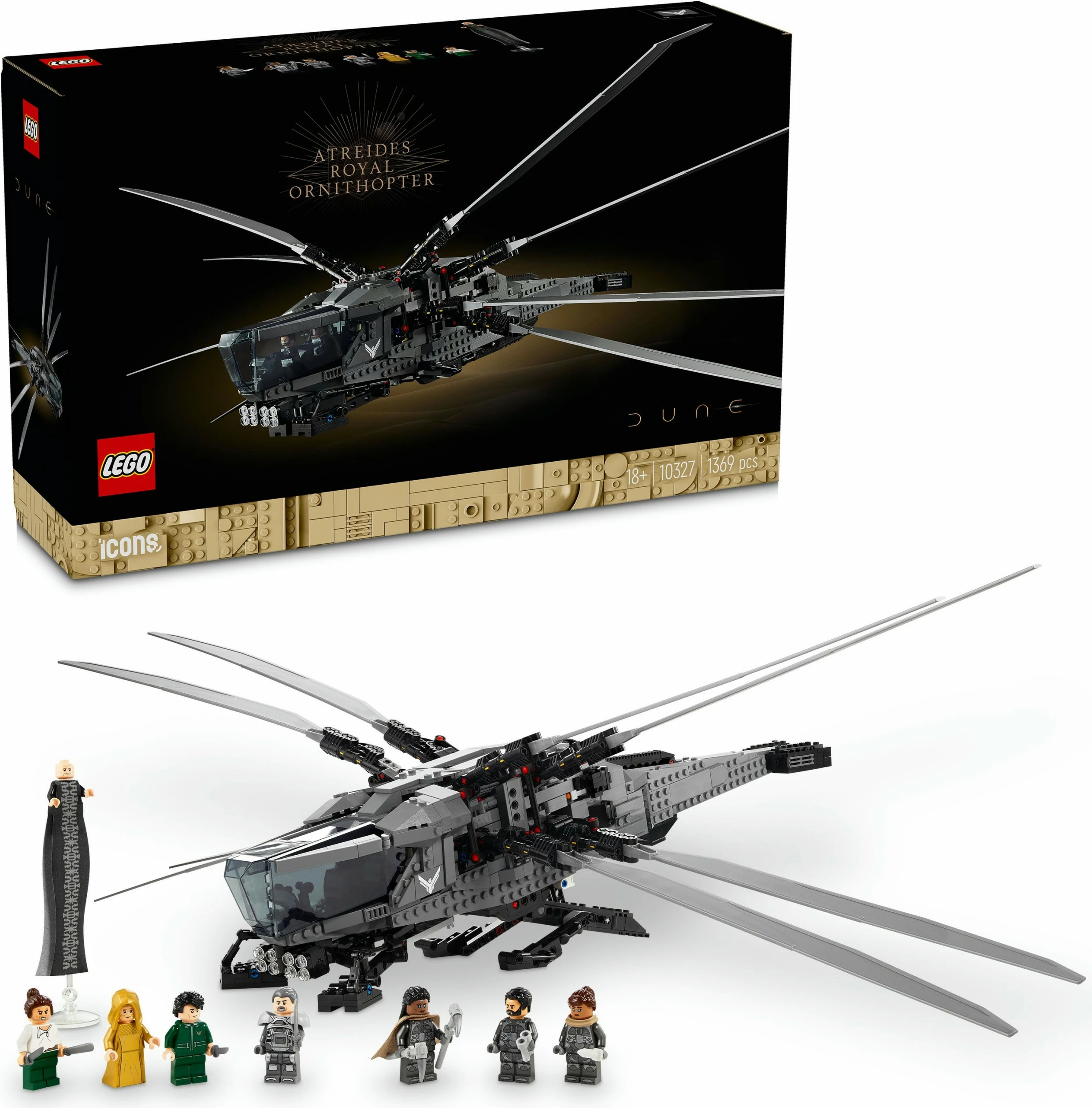 Komplet za sestavljanje Royal Ornithopter iz filma Dune, LEGO, 1369 kosov, večbarven