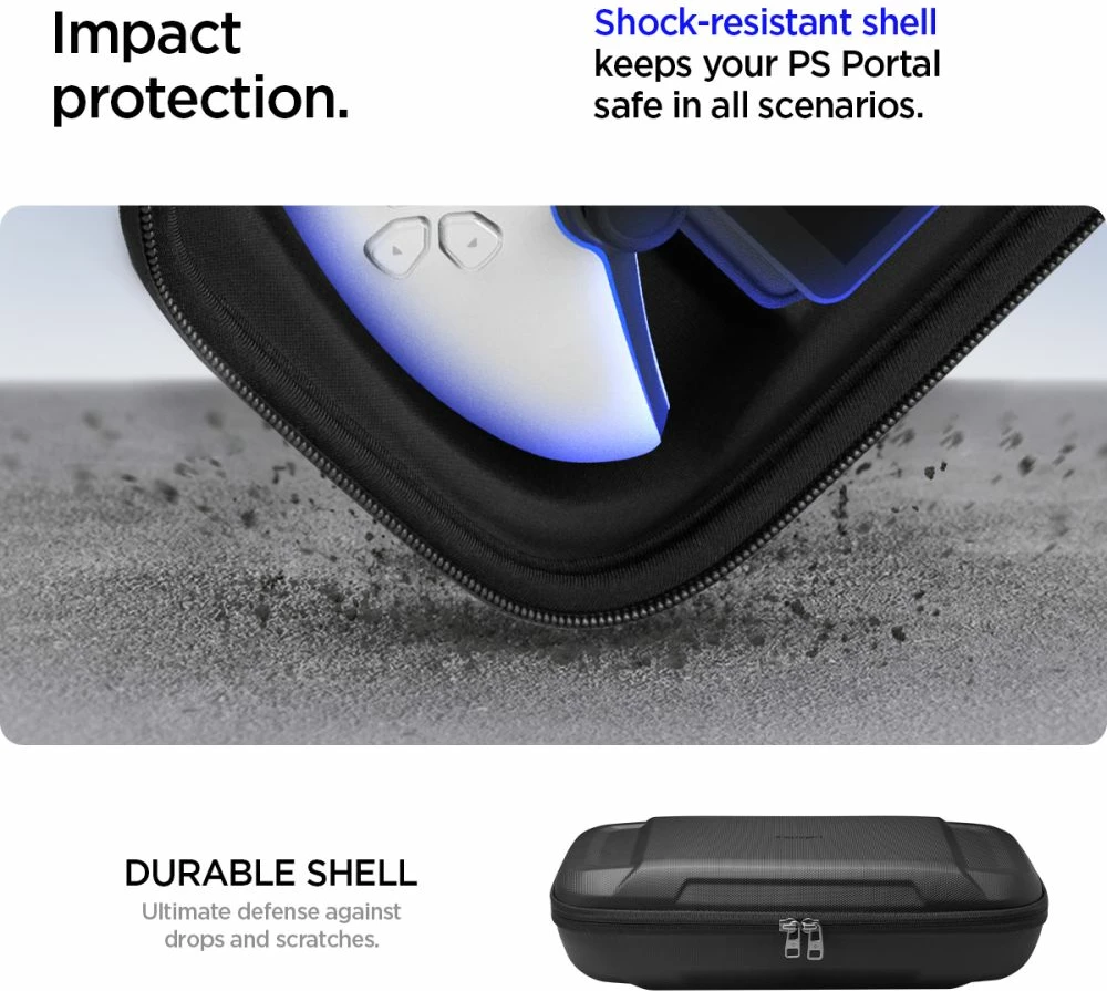 Ovitek za Sony PlayStation Portal Spigen Rugged Armor Pro, črn