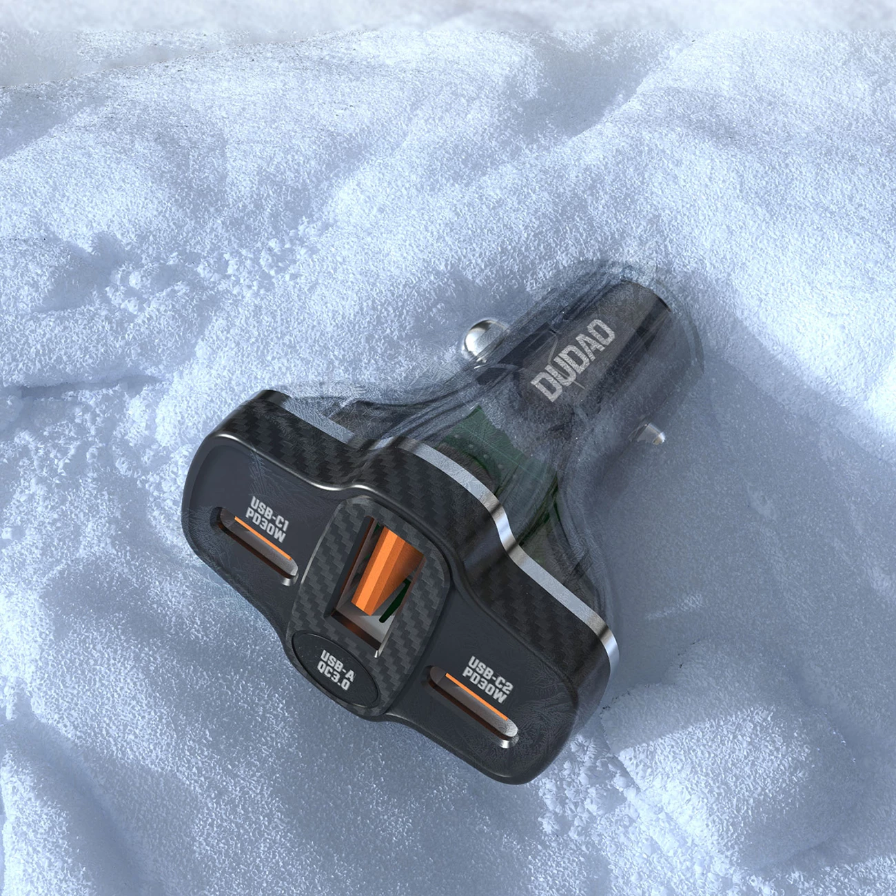 Avtomobilski polnilec Dudao R78, 78 W, 2x USB-A QC, USB-C PD, črn