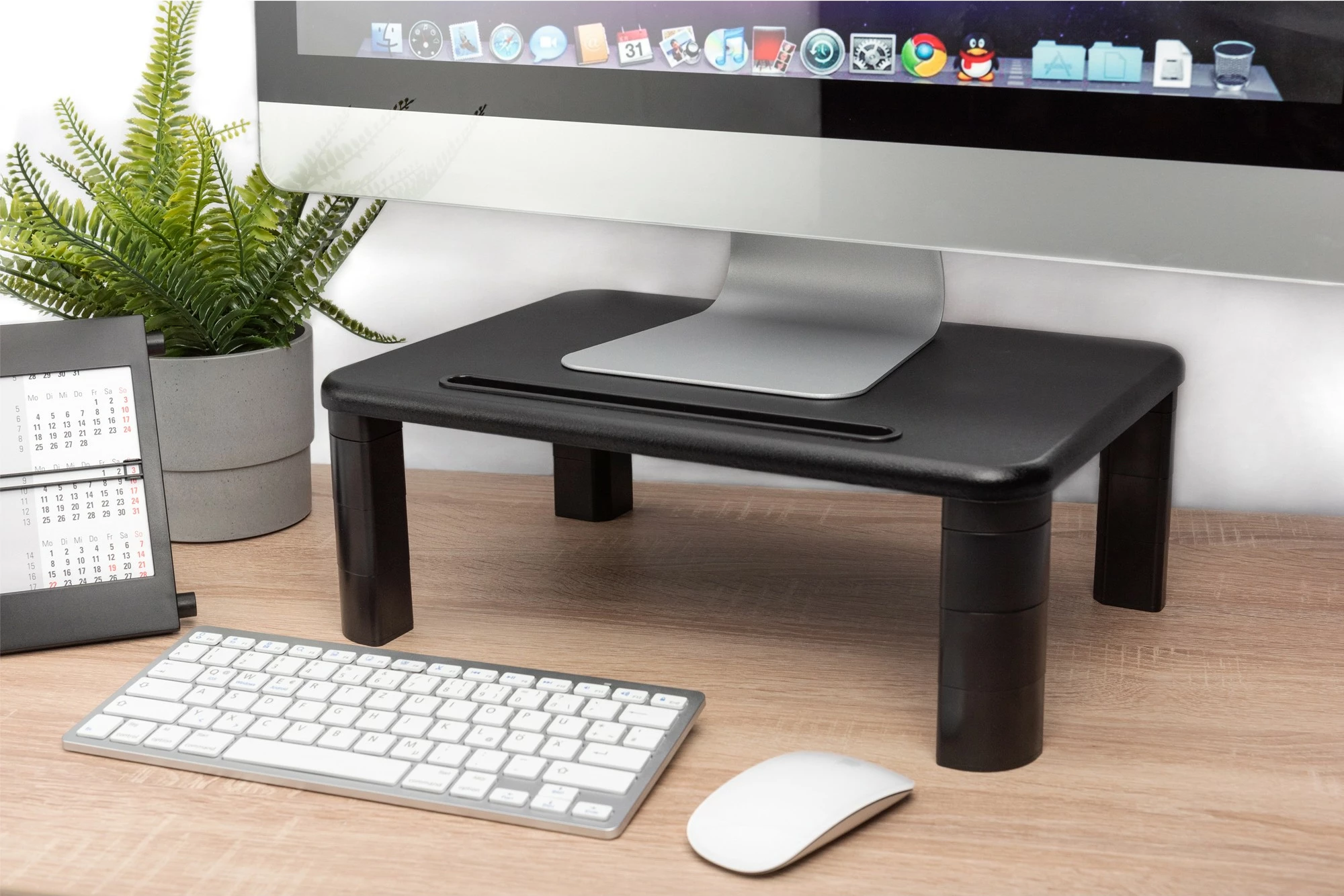 Ergonomski nosilec za monitor/laptop Digitus, nastavljiva višina, 400 x 280 mm, črn
