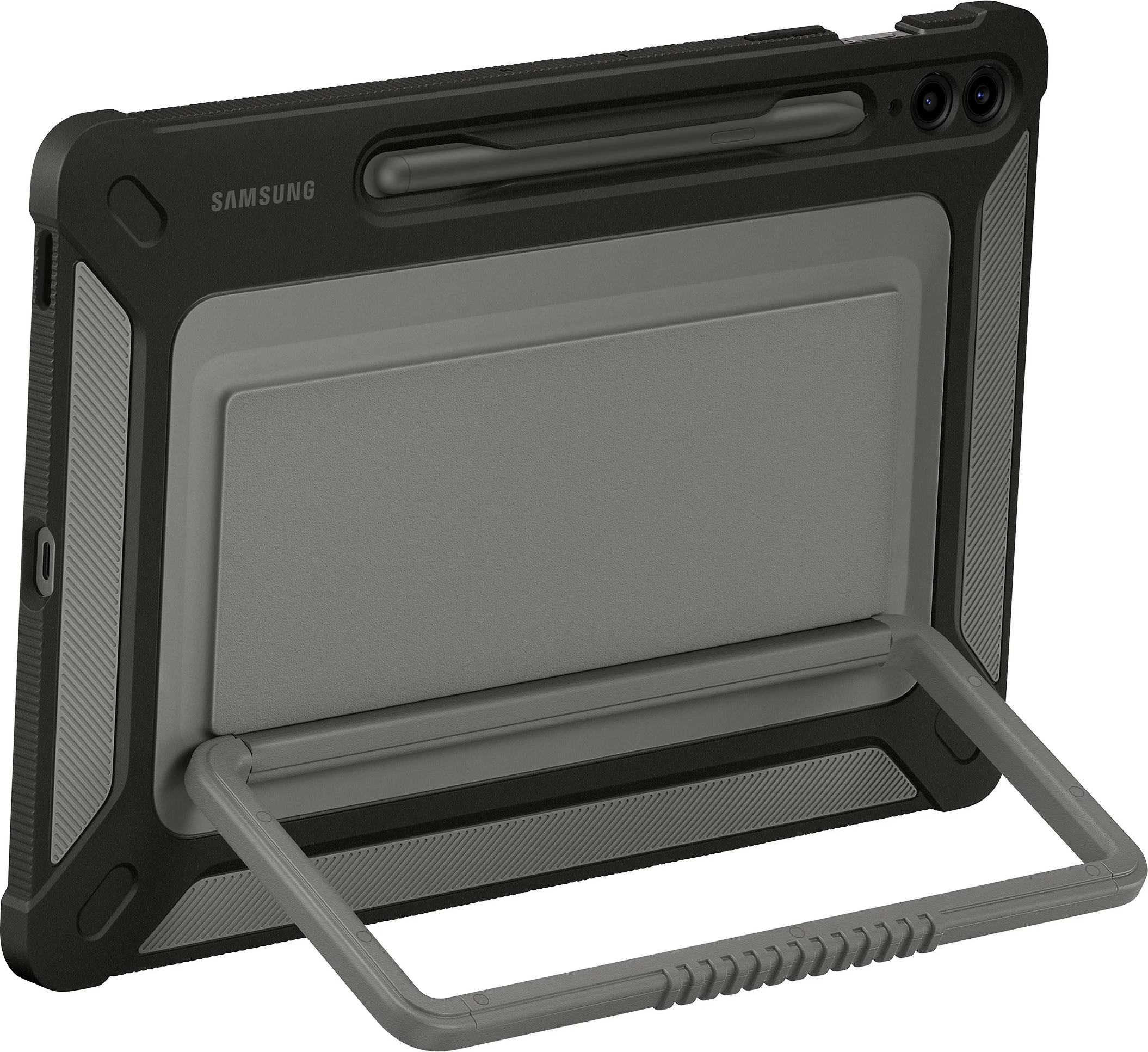 Zaščitni ovitek za Samsung Galaxy Tab S9 FE+, črn, z zankico za pero in stojalom