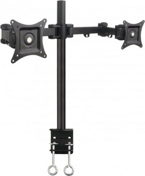 Namizno držalo za dva monitorja, Techly 301740, za zaslone 13–27 inč, črno