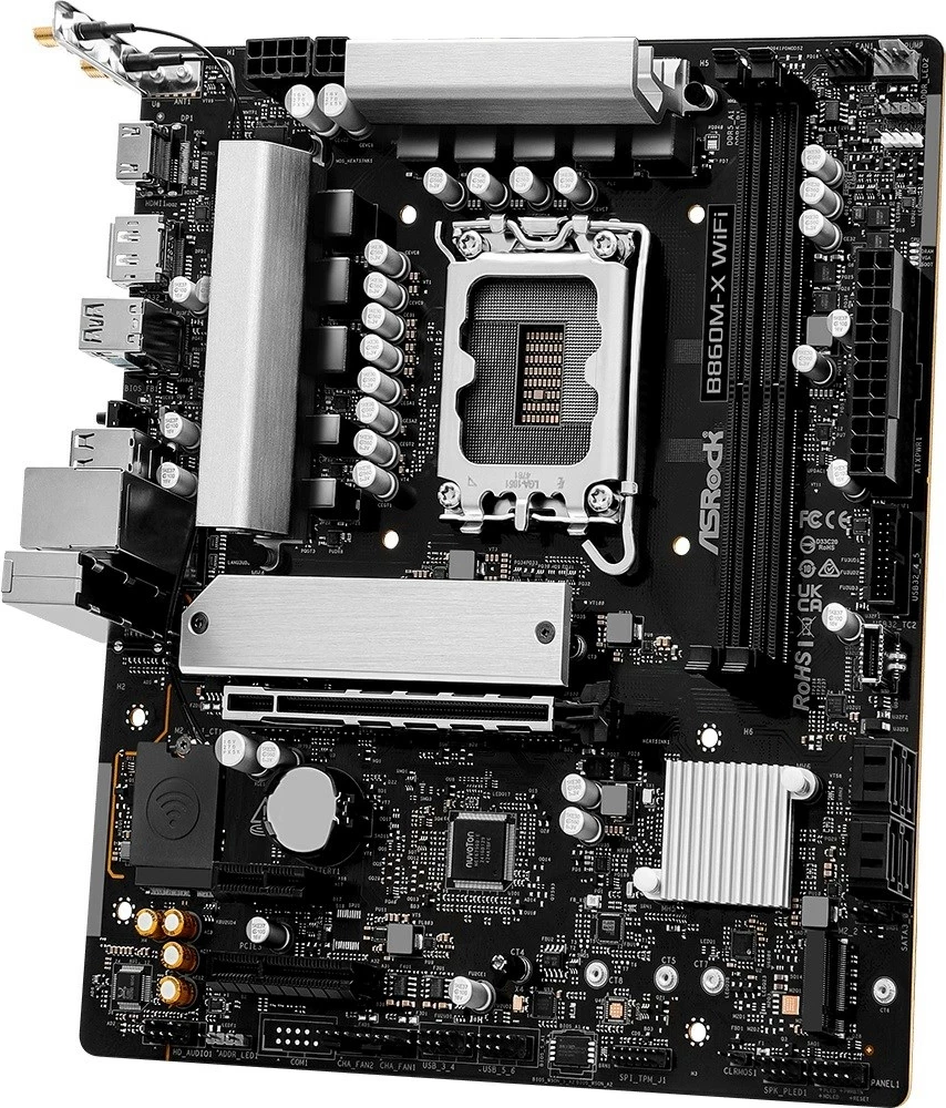 Plošča ASRock B860M-X WiFi, micro ATX, Socket 1851, 128 GB, črna
