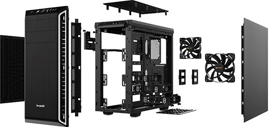 Ohišje PURE BASE 600 Silver BG022, Be quiet!, Midi Tower, črno/srebrno