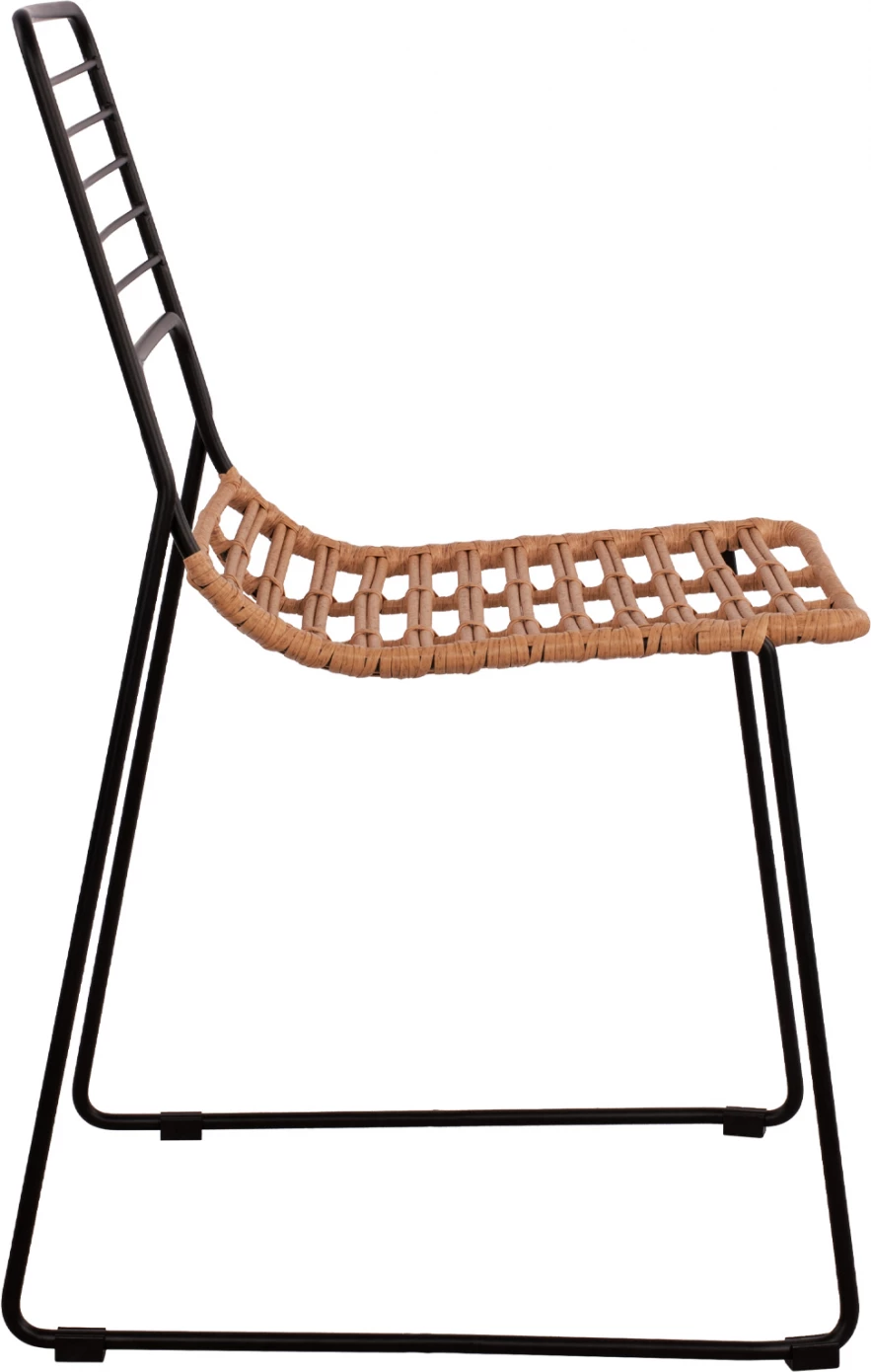 Kovinski stol Allegra FH5694 s pletenjem bež 51x54x83cm