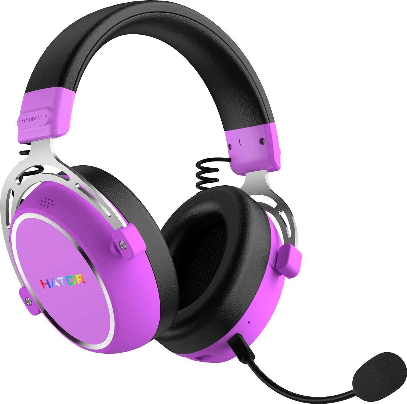 Brezžične ušesne slušalke s ANC, Hator Hypergang 3 Wireless, Bluetooth 5.4, 40 ur, vijolične
