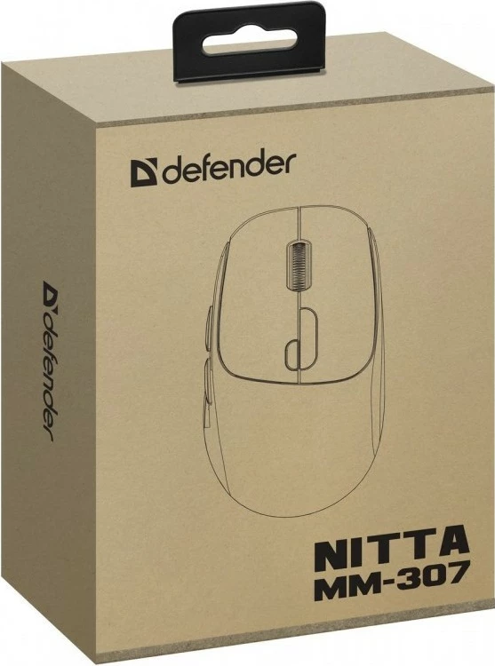 Brezžična miška Defender Nitta MM-307, Bluetooth/USB, 1600 DPI, bela
