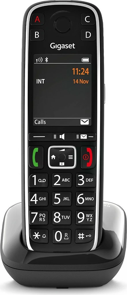 Brezžični telefon Gigaset E720, analogni/DECT, brez slušalke, 200 stikov, SMS, ID klicatelja, črn