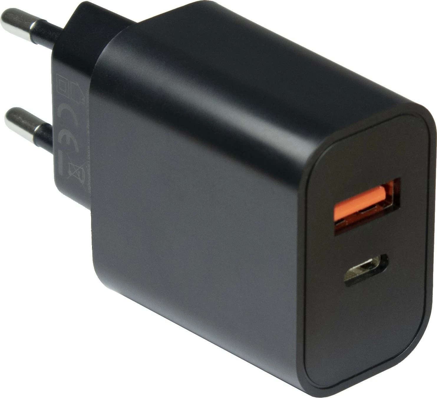 Hiter polnilec 20W, Quick Charge 3.0, USB Type-C in USB Type-A, Inter-Tech PD-2120, črn
