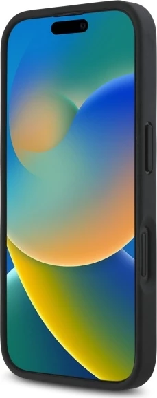 Zaščitni ovitek z logotipom DKNY Repeat Pattern Stack MagSafe za iPhone 16, črn