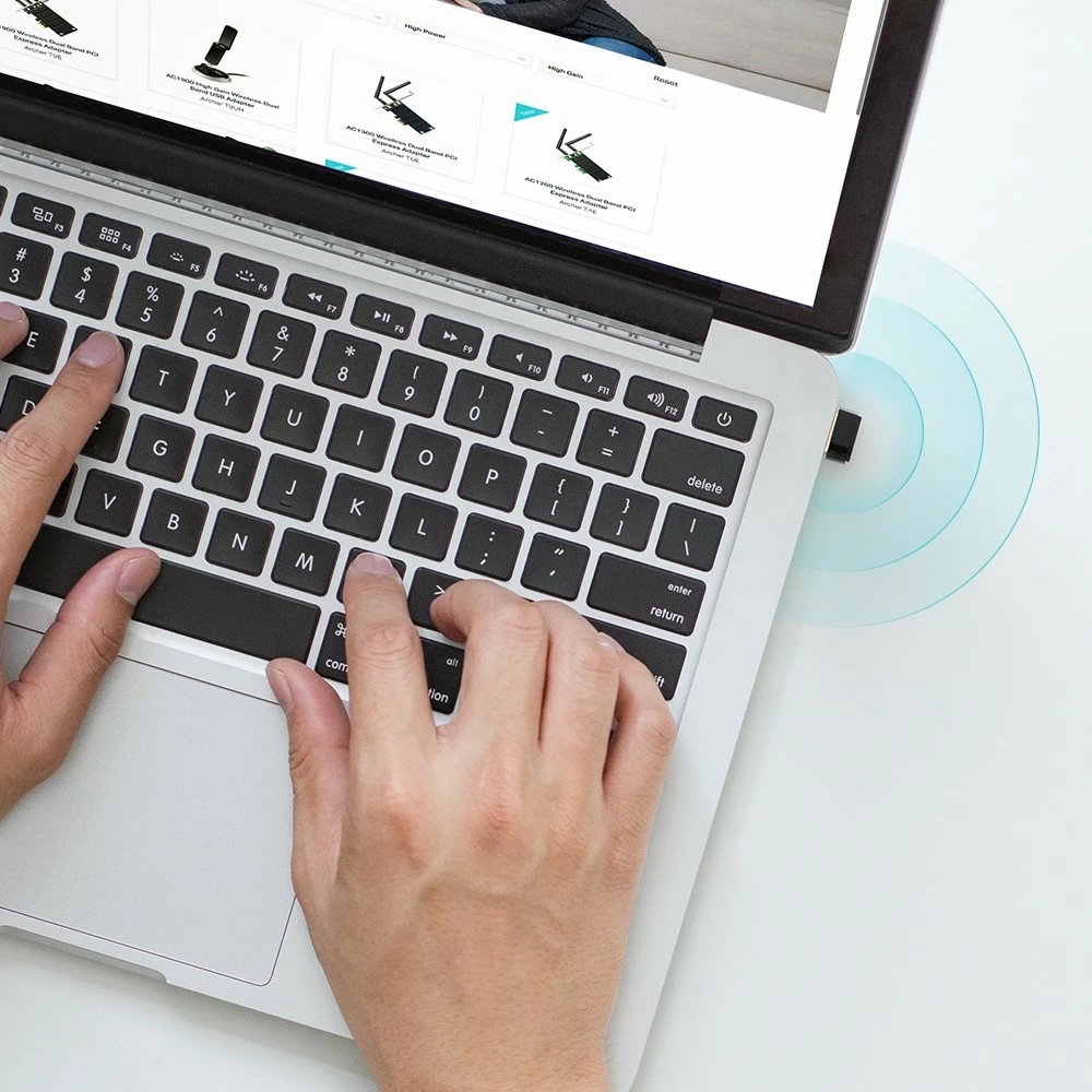 Brezžični adapter TP-Link AC600, 433 Mbit/s, črn