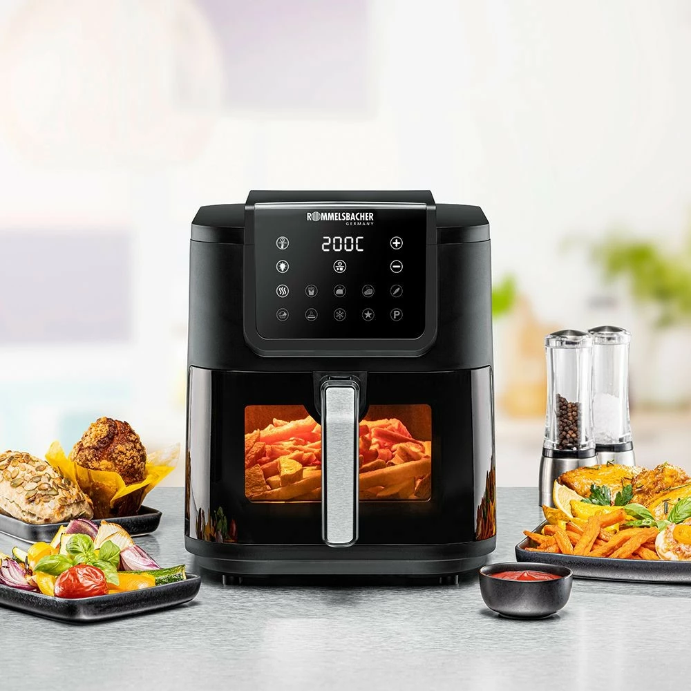 Cvrtnik na vroč zrak Rommelsbacher FRH 1700, 8 L, črn