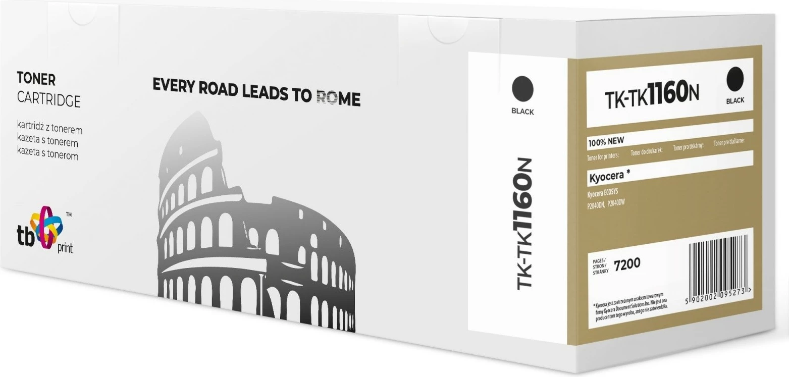 Toner kartuša TK-TK1160N, za Kyocera ECOSYS P2040DN/P2040DW, 7200 strani, črna