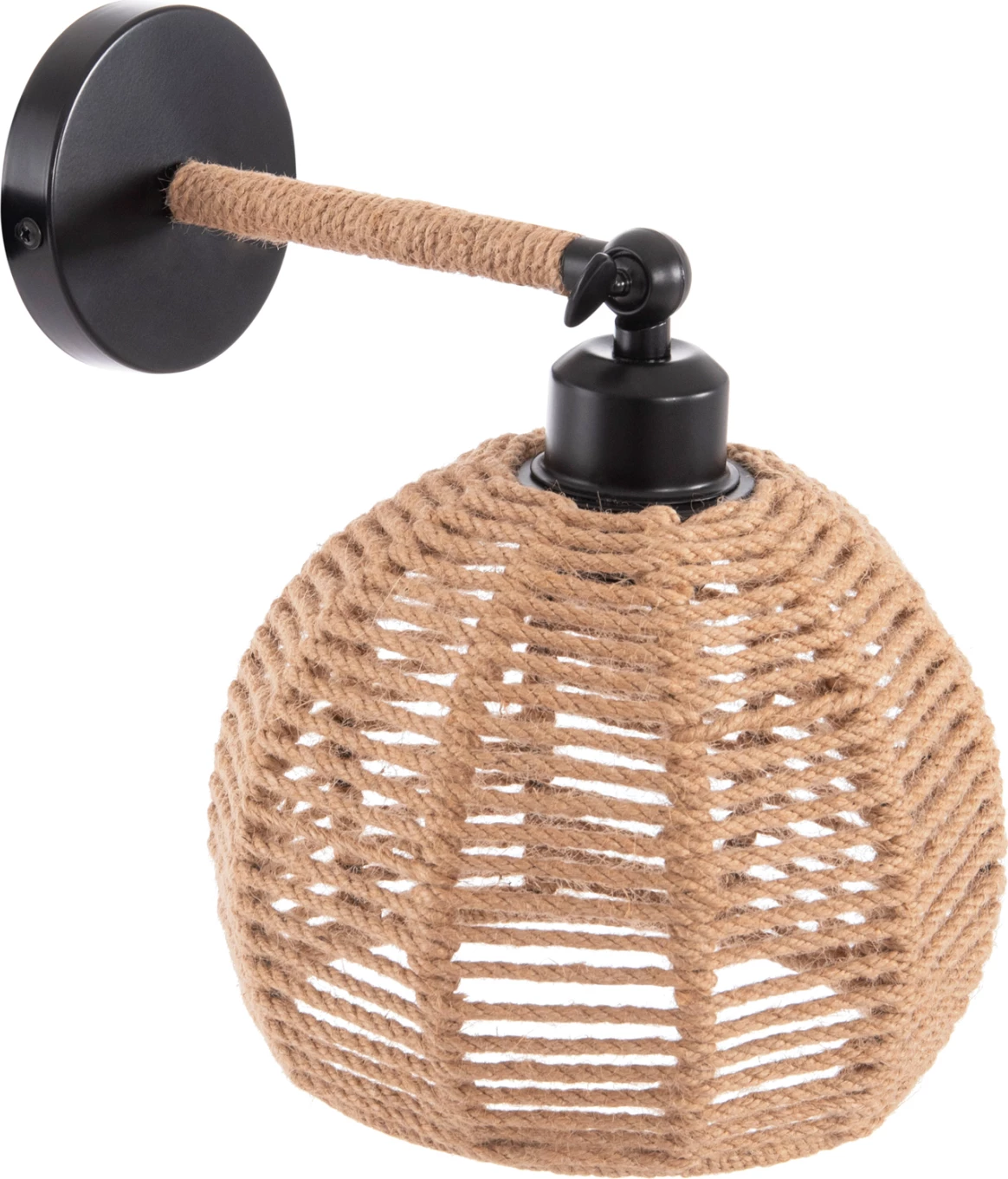 Stenska svetilka STOLT FH4483 kovinska osnova-konopljina vrv-[E27] 20x20x38-24Hcm