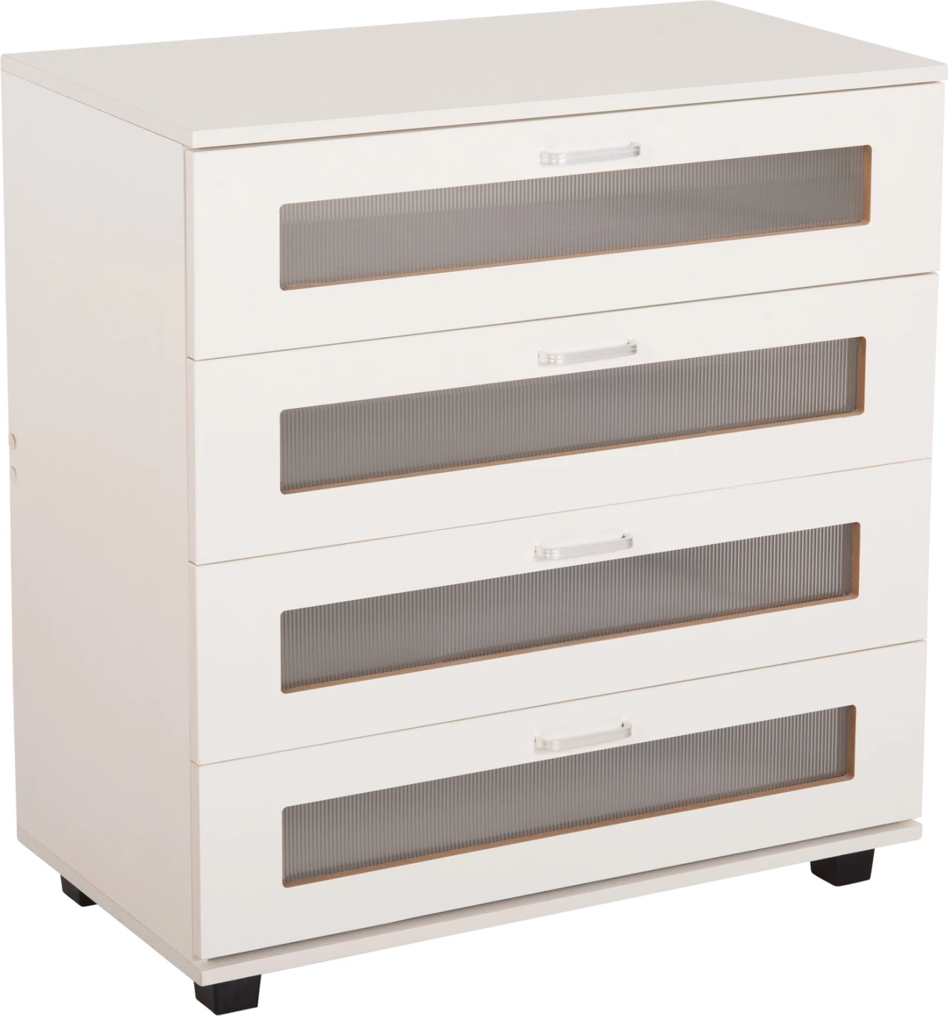 Komoda THORGAN FH9880.03 iz melamina v beli barvi - 4 predali 80Χ40Χ83Hcm