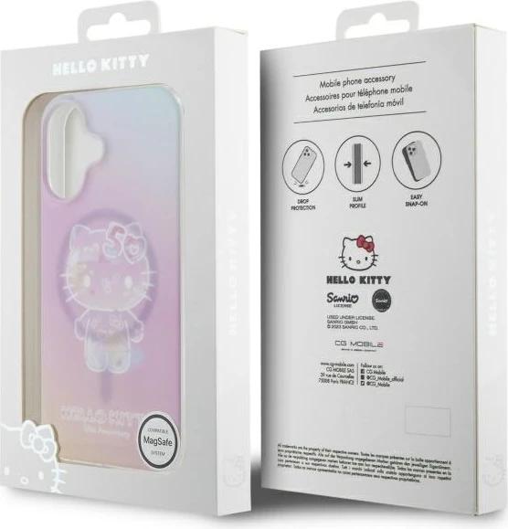 Ovitek Hello Kitty za iPhone 16, MagSafe, roza, 50. obletnica