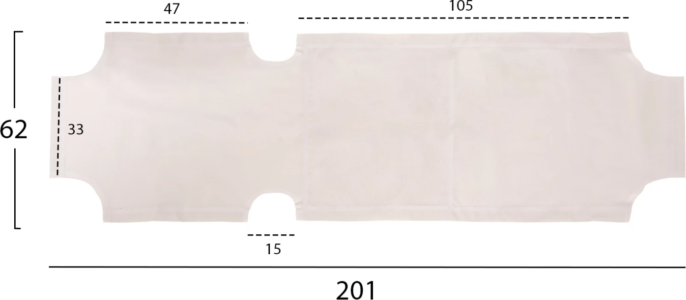 Nadomestna prevleka iz tekstilena FH5072.03 600gr/m2 2x1 za klasične ležalnike v beli barvi