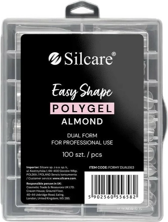 Oblike za podaljševanje nohtov Silcare Easy Shape Polygel za ženske, 100 kosov