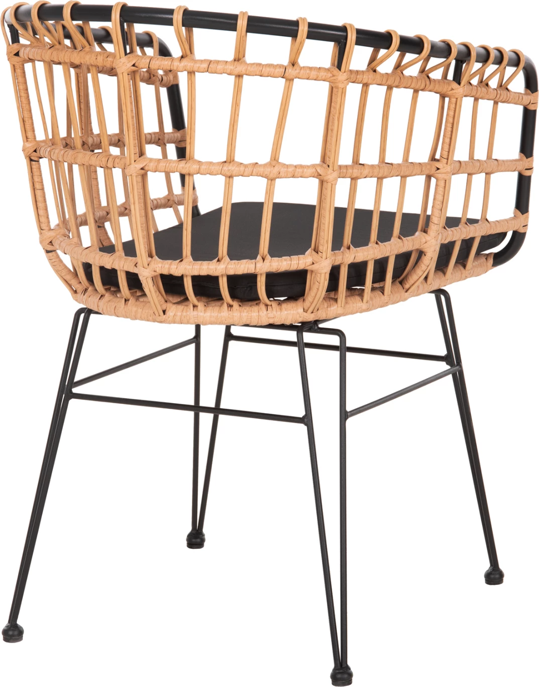 Vrtni naslanjač ALLEGRA FH5456.11 kovina in blazina črna-pletena bež 58x61x81Hcm