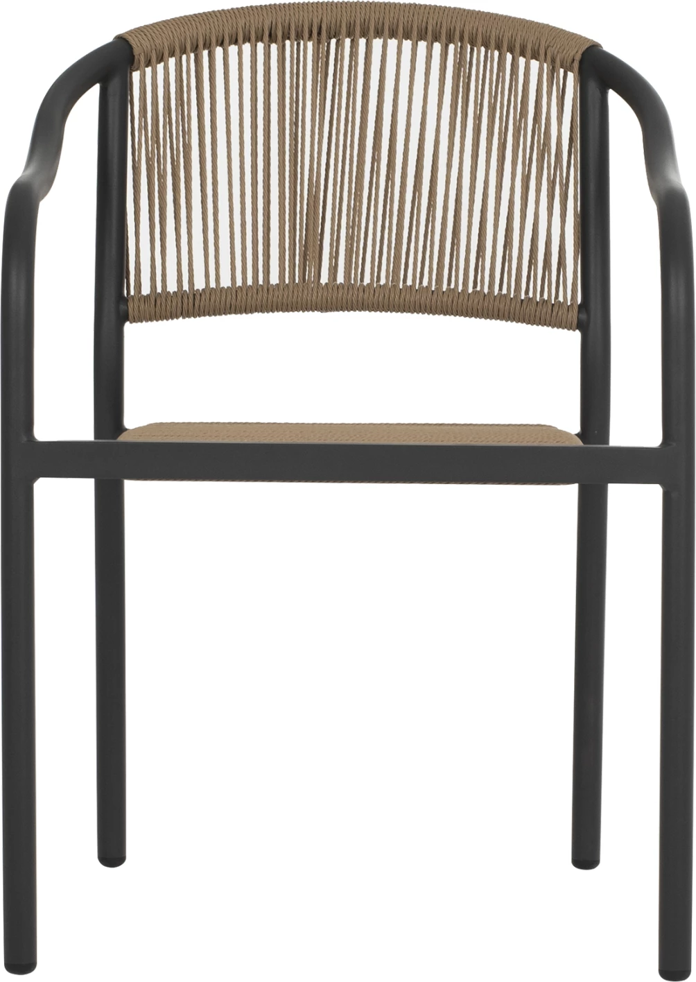 Stol iz aluminija FH5856.02 ogleno siva s PE pleteno vrvjo 57x63x80H