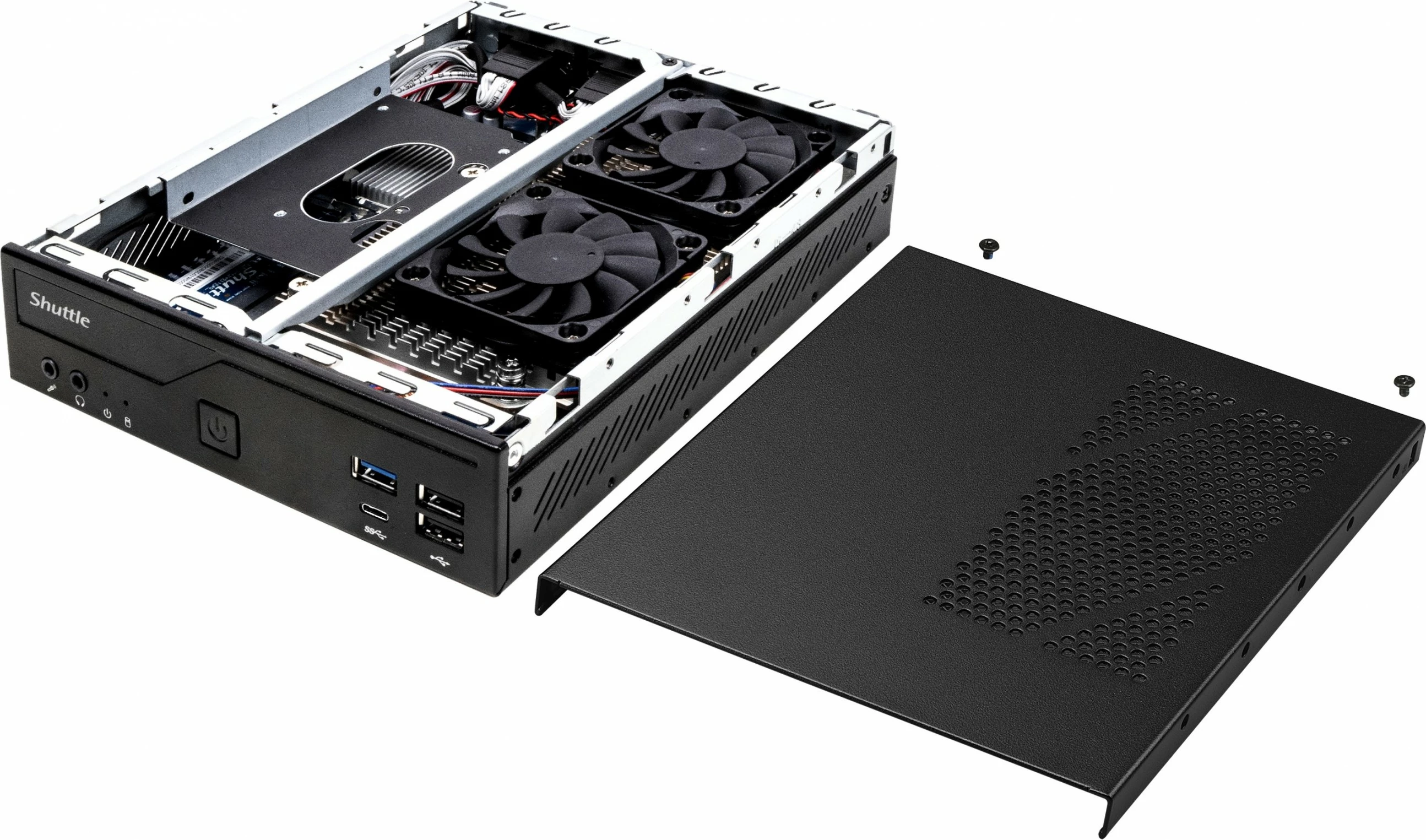 Kompakten Mini PC barebone Shuttle DH610, LGA 1700, 64 GB, črn